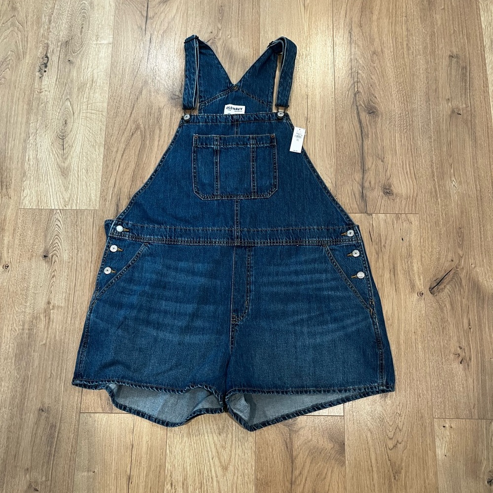XXL Old Navy Dark Blue Denim Short Overalls